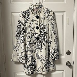 White Coat w/ Black Embroidery